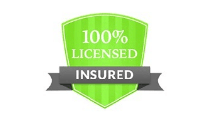 100% licensed insured badge